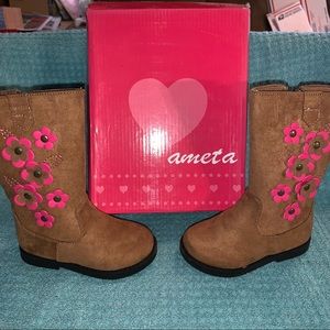 Ameta Boots Bambi-28 Brown Baby Girls Size 5 Cowgirl Boots New NWT NIB